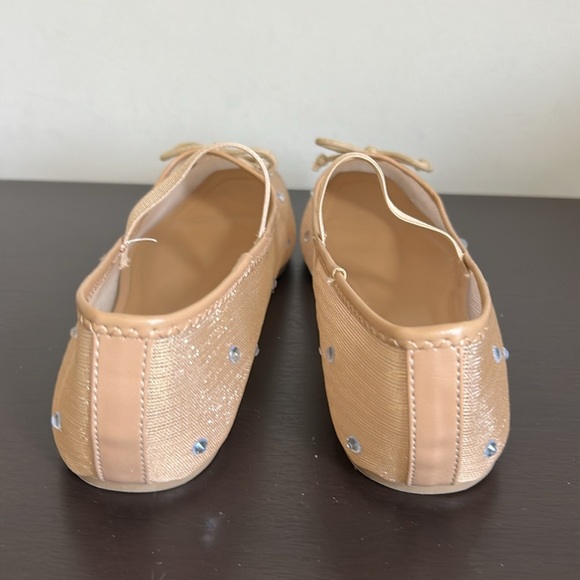 Lulus Miliah Light Nude Mesh Rhinestone Ballet Flats Sz 10 NEW - Picture 6 of 10